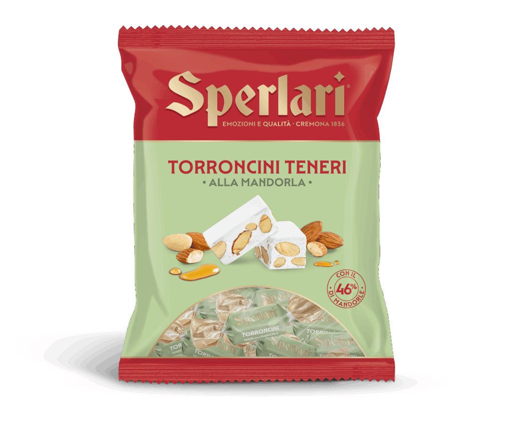 Torroncini Bianchi I torroncini bianchi Sperlari, classici o teneri, con mandorle e pistacchi selezionati, rappresentano il perfetto incontro tra tradizione e golosità.