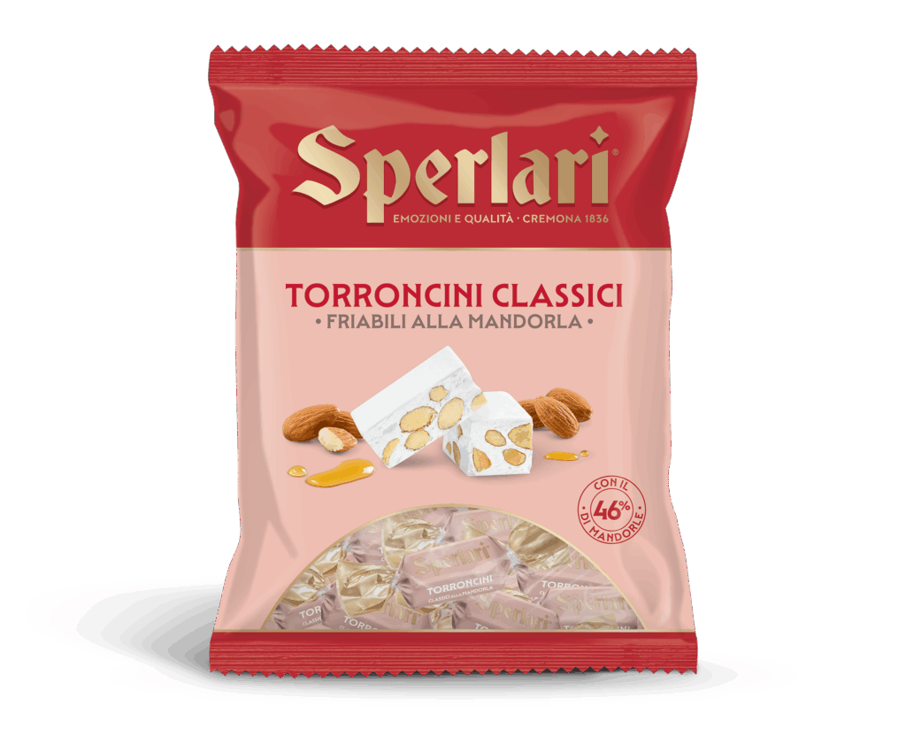 Torroncini Bianchi I torroncini bianchi Sperlari, classici o teneri, con mandorle e pistacchi selezionati, rappresentano il perfetto incontro tra tradizione e golosità.