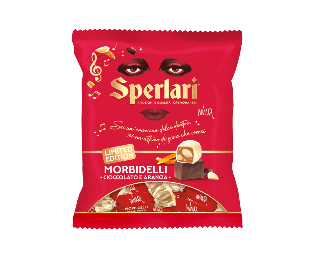 Torrone Morbidelli Con i Morbidelli Sperlari, la morbidezza del torroncino, incontra la croccantezza della frutta secca e il gusto avvolgenete delle golose coperture.