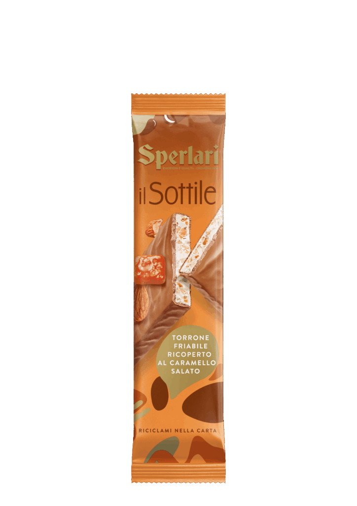 Torrone Sottile Le stecche sottili Sperlari: un nuovo modo di gustare il torrone. Fragranti, sottili e golosissime, sono perfette da spezzare e gustare in ogni momento, per vivere un vero e proprio momento di coccola.