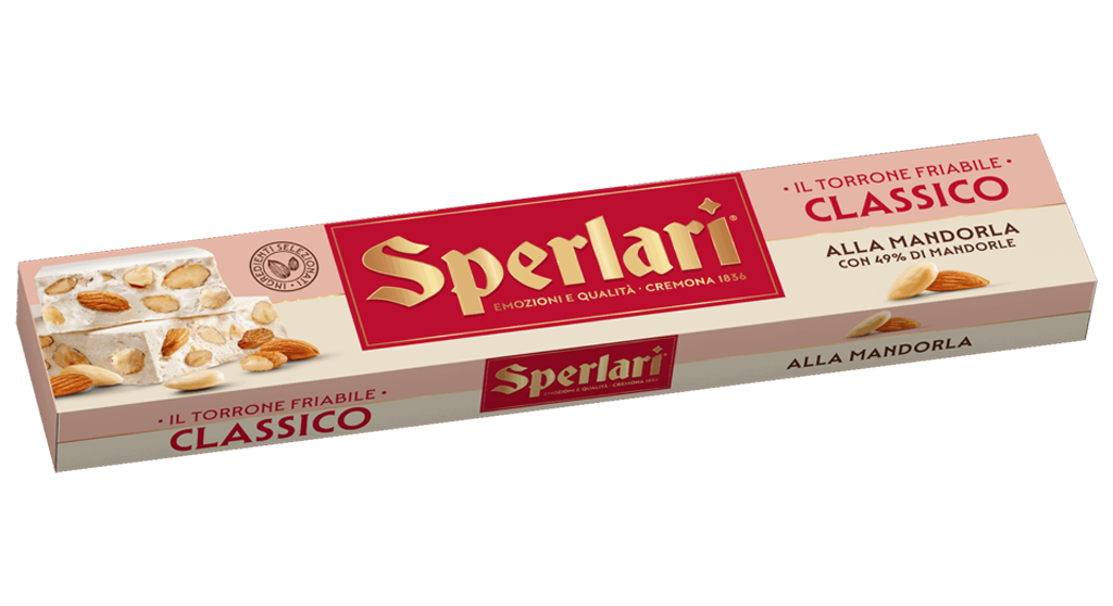 Torrone Bianco I torroni bianchi Sperlari sono un omaggio alla tradizione natalizia: classici o teneri, arricchiti con mandorle, nocciole e pistacchi selezionati per regalare un’esperienza di gusto unica.