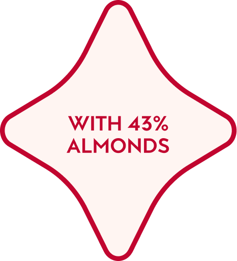 WITH 43% ALMONDS